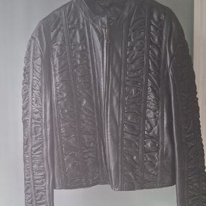 Women's Black Quilted Leather Jacket